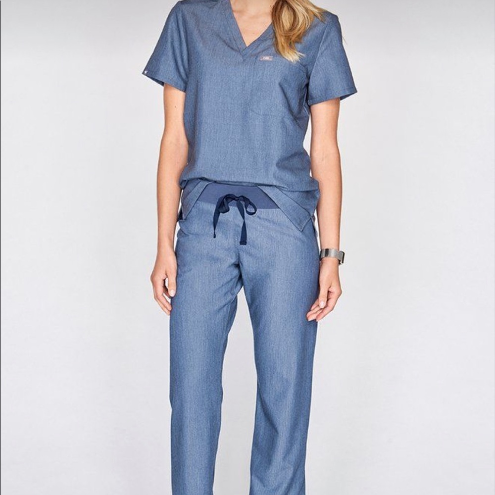 Figs Scrub Set Heather Denim